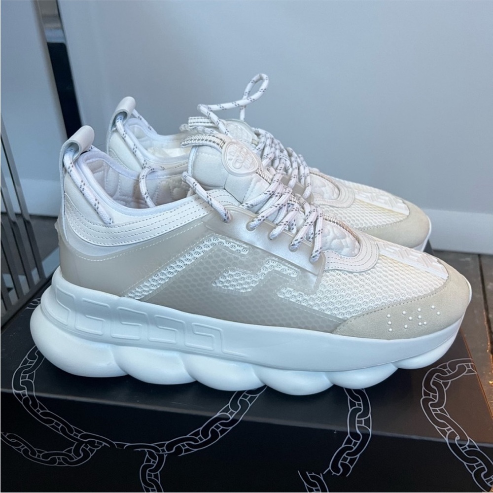 Versace White Chain Reaction Sneakers (Unused!!)